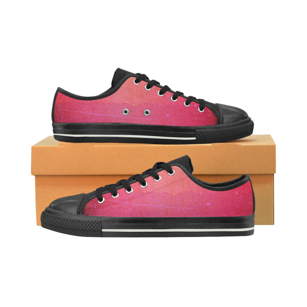 Orange Pink Purple Sunset Low Top Canvas Shoes for Kid (Model 018)