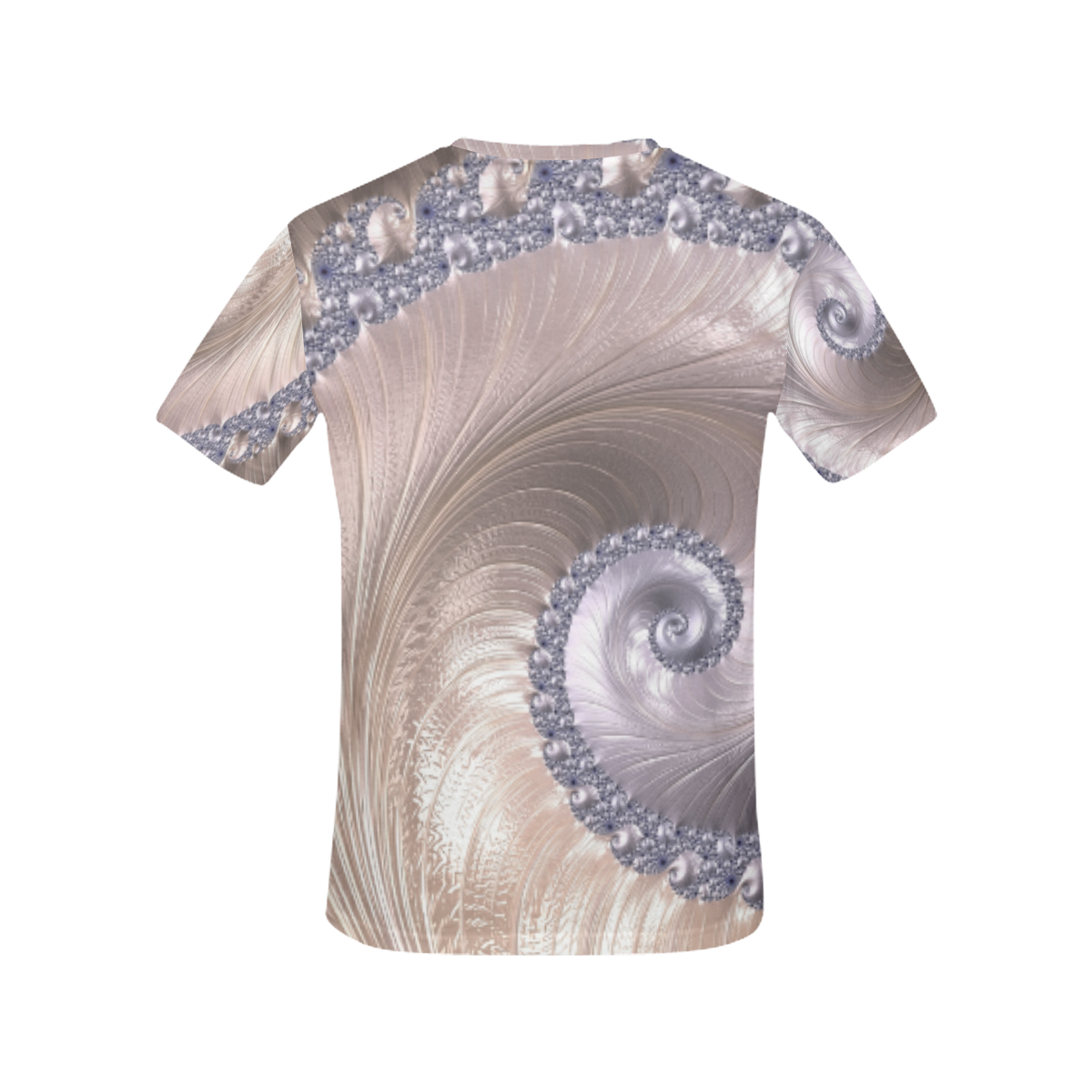 Diamond and Pearl Seashell Swirls Fractal Abstract All Over Print T-Shirt for Women (USA Size) (Model T40)