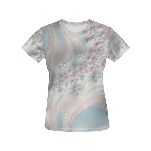 Flying Above the Clouds Fractal Abstract All Over Print T-Shirt for Women (USA Size) (Model T40)