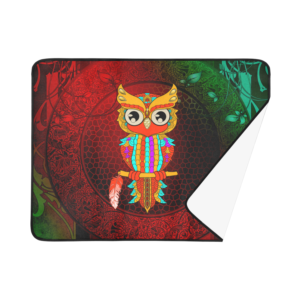 Cute owl, mandala design Beach Mat 78"x 60"
