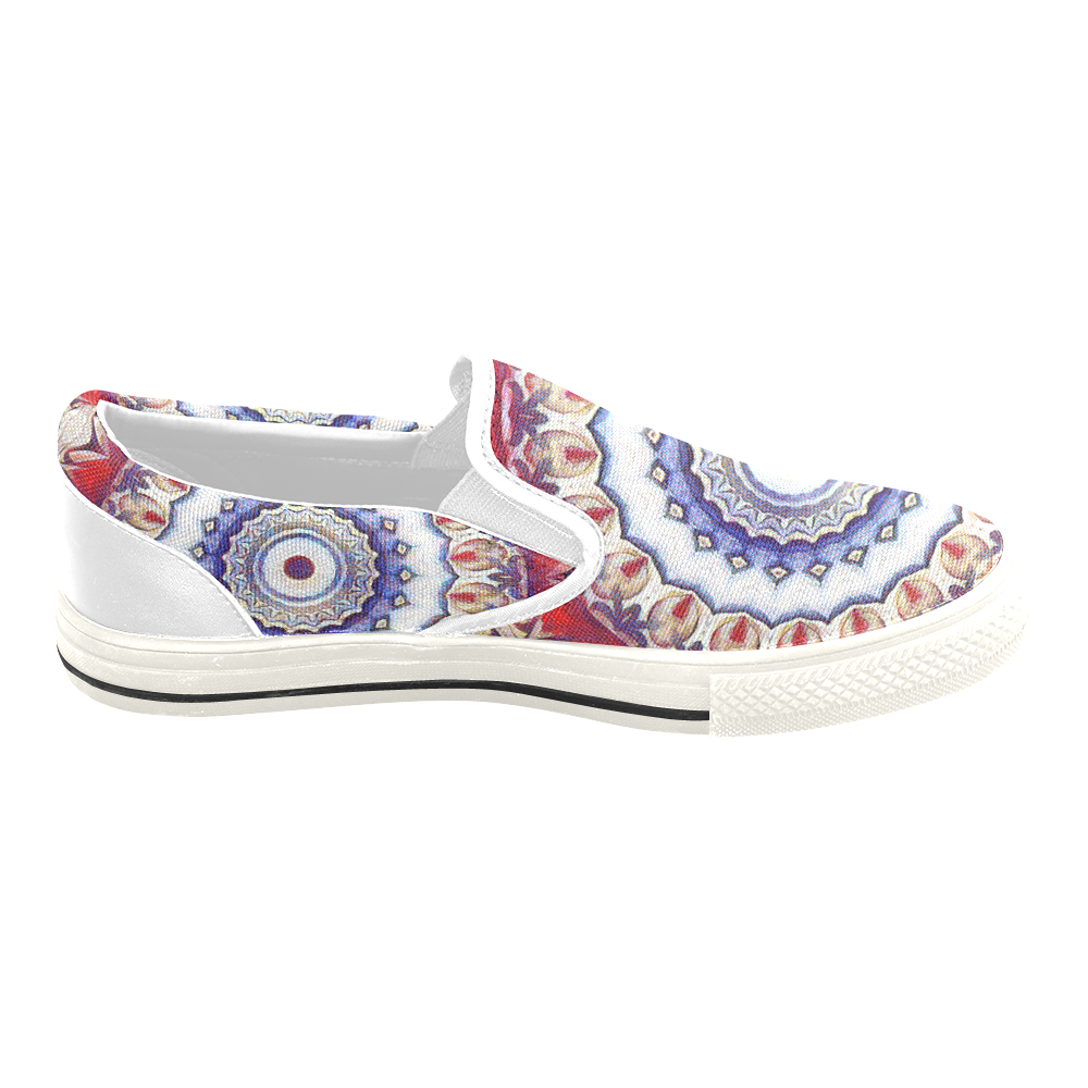 X-Mas Romantic Mandala Women's Slip-on Canvas Shoes/Large Size (Model 019)