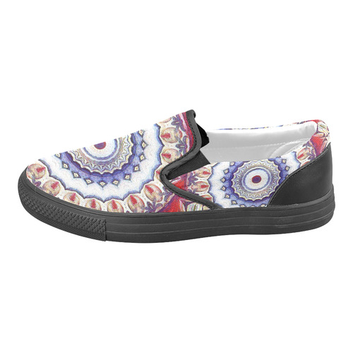 X-Mas Romantic Mandala Women's Unusual Slip-on Canvas Shoes (Model 019)
