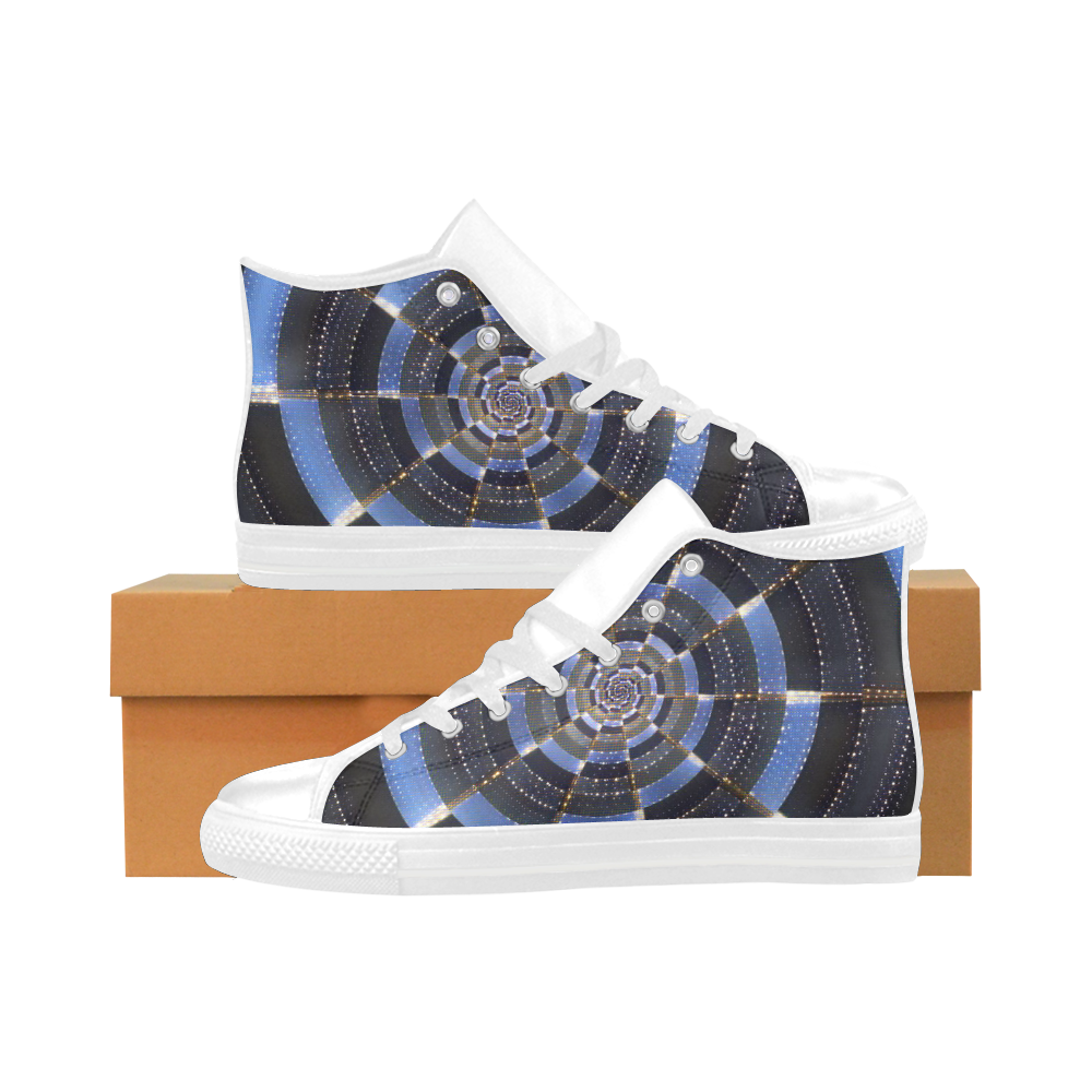 Midnight Crazy Dart Aquila High Top Microfiber Leather Women's Shoes (Model 032)