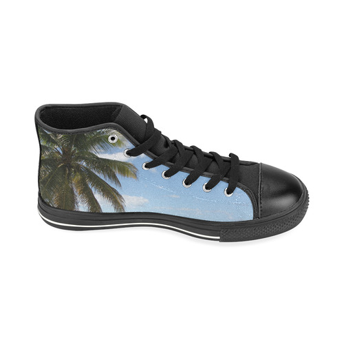 Isla Saona Caribbean Paradise Beach High Top Canvas Women's Shoes/Large Size (Model 017)