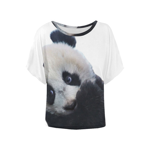 Baby Panda Women's Batwing-Sleeved Blouse T shirt (Model T44)