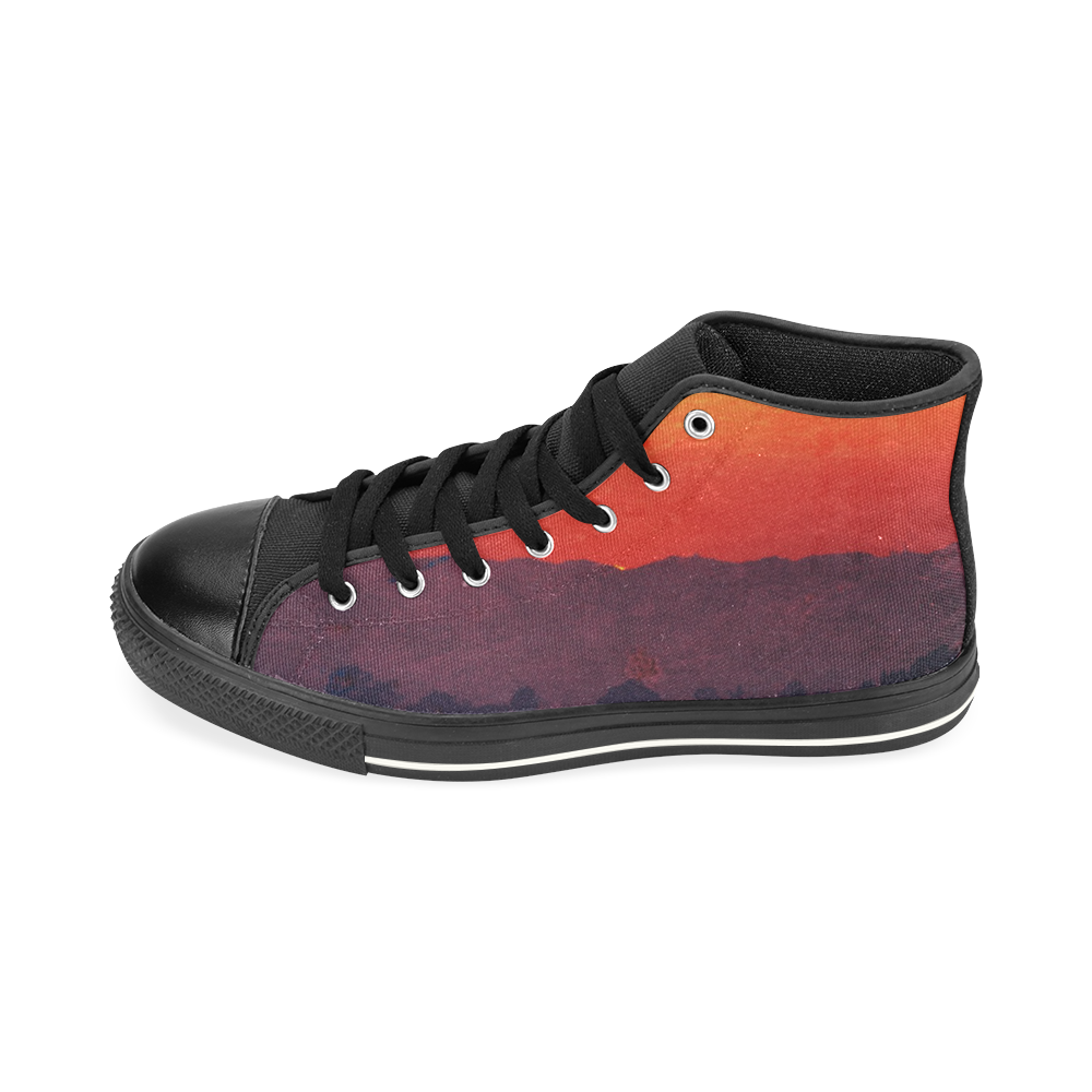 Five Shades of Sunset High Top Canvas Women's Shoes/Large Size (Model 017)