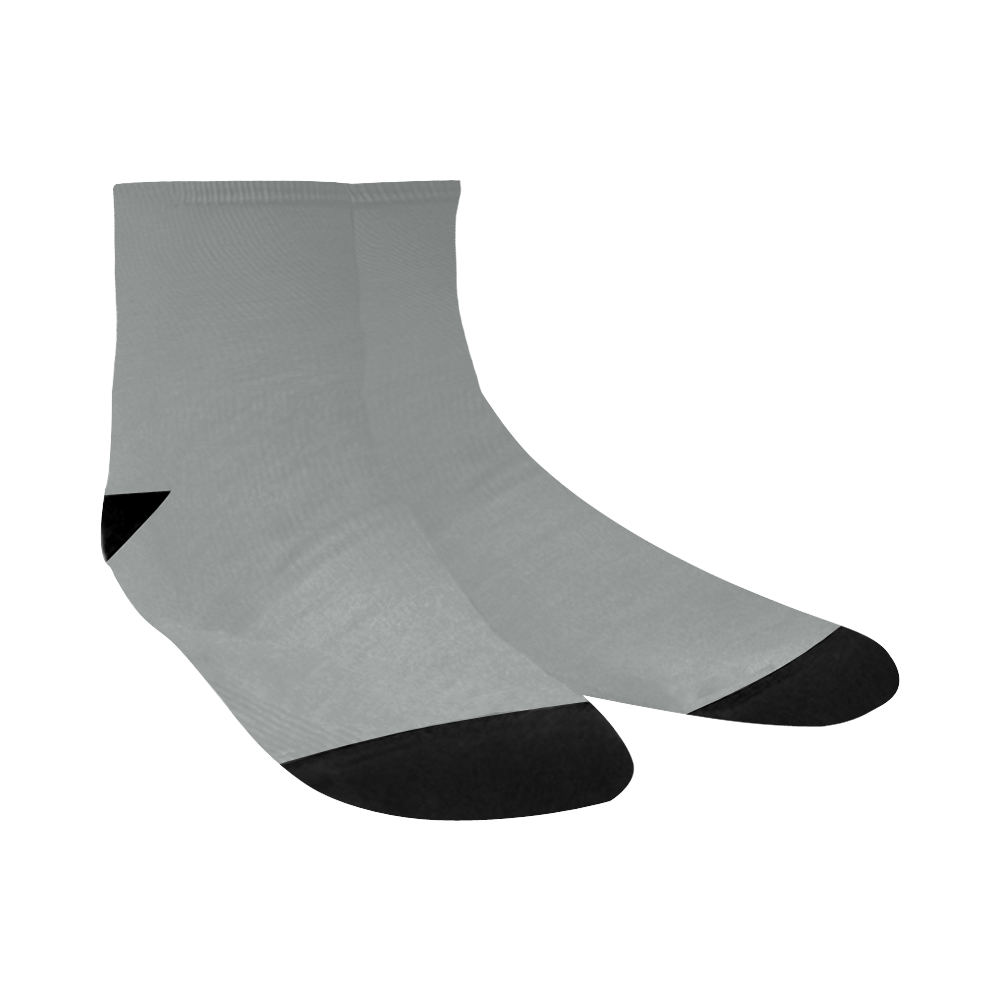 Designer Color Solid Neutral Gray Quarter Socks