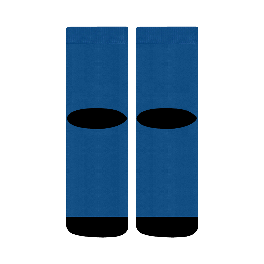 Designer Color Solid Lapis Blue Crew Socks