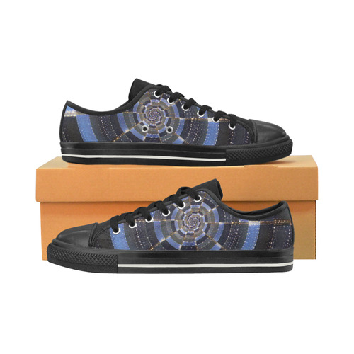 Midnight Crazy Dart Canvas Women's Shoes/Large Size (Model 018)