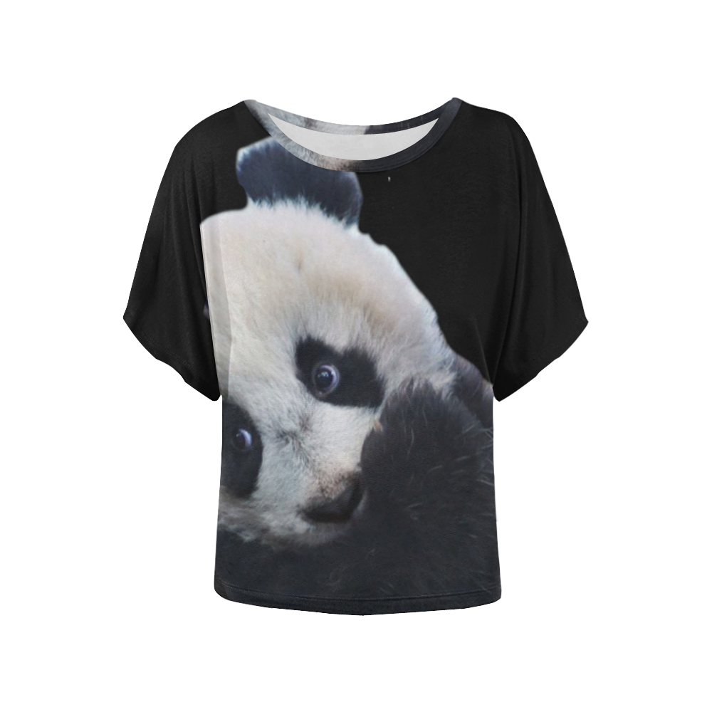 Baby Panda Women's Batwing-Sleeved Blouse T shirt (Model T44)