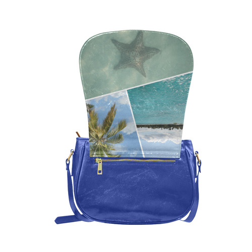 Caribbean Vacation Photo Collage Classic Saddle Bag/Large (Model 1648)
