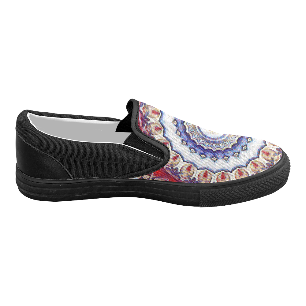 X-Mas Romantic Mandala Women's Slip-on Canvas Shoes (Model 019)