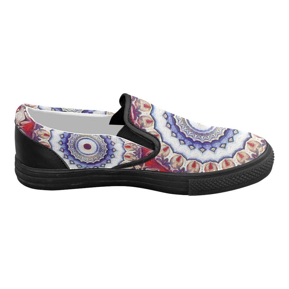 X-Mas Romantic Mandala Women's Slip-on Canvas Shoes (Model 019)