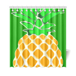 One Pineapple Tropical Fruit Shower Curtain 69"x72"