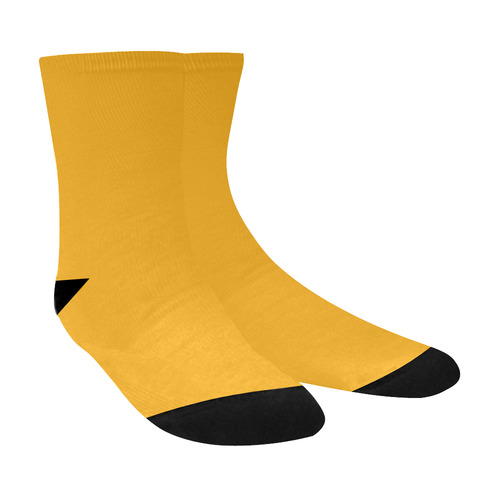 Designer Color Solid Buttercup Orange Crew Socks