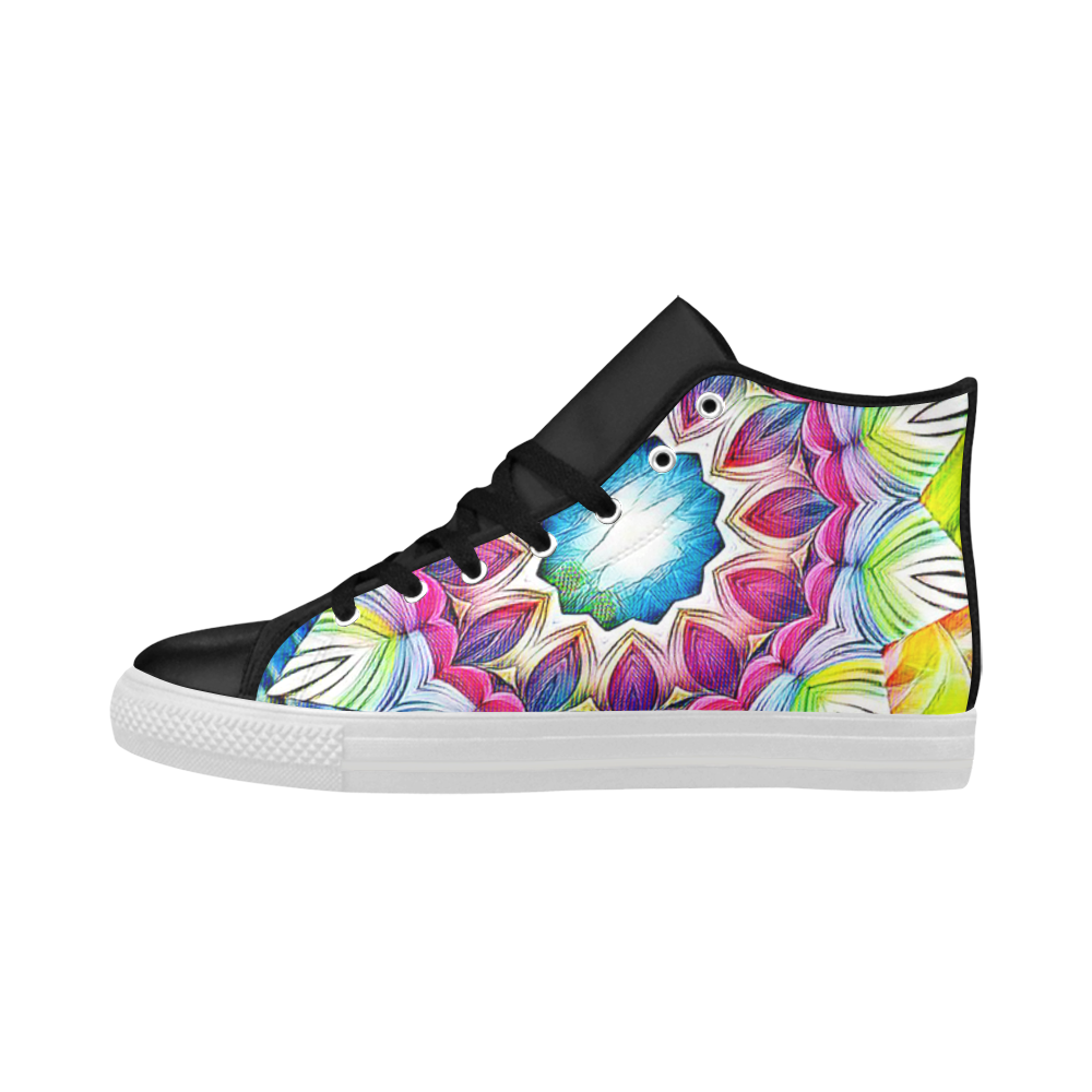 Sunshine Feeling Mandala Aquila High Top Microfiber Leather Women's Shoes/Large Size (Model 032)