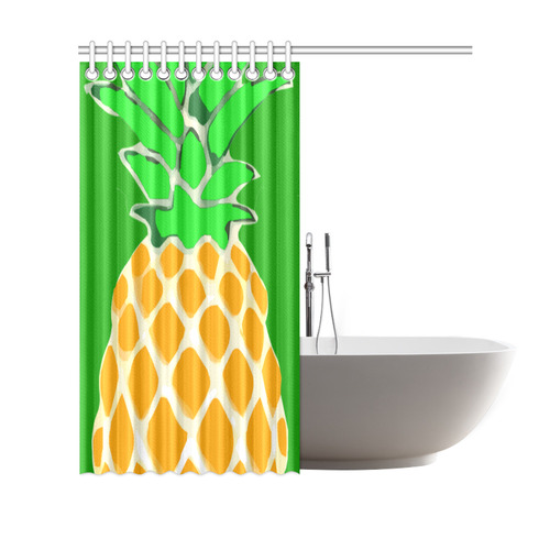 One Pineapple Tropical Fruit Shower Curtain 69"x70"
