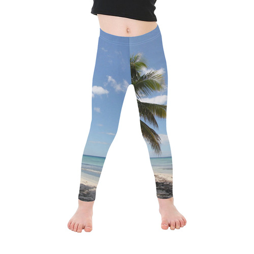 Isla Saona Caribbean Paradise Beach Kid's Ankle Length Leggings (Model L06)