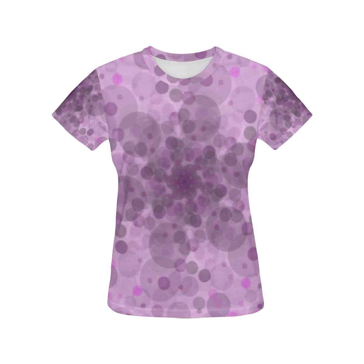 Circles in purple All Over Print T-Shirt for Women (USA Size) (Model T40)
