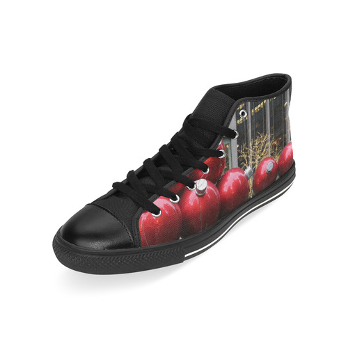 NYC Christmas Ball Ornaments High Top Canvas Women's Shoes/Large Size (Model 017)