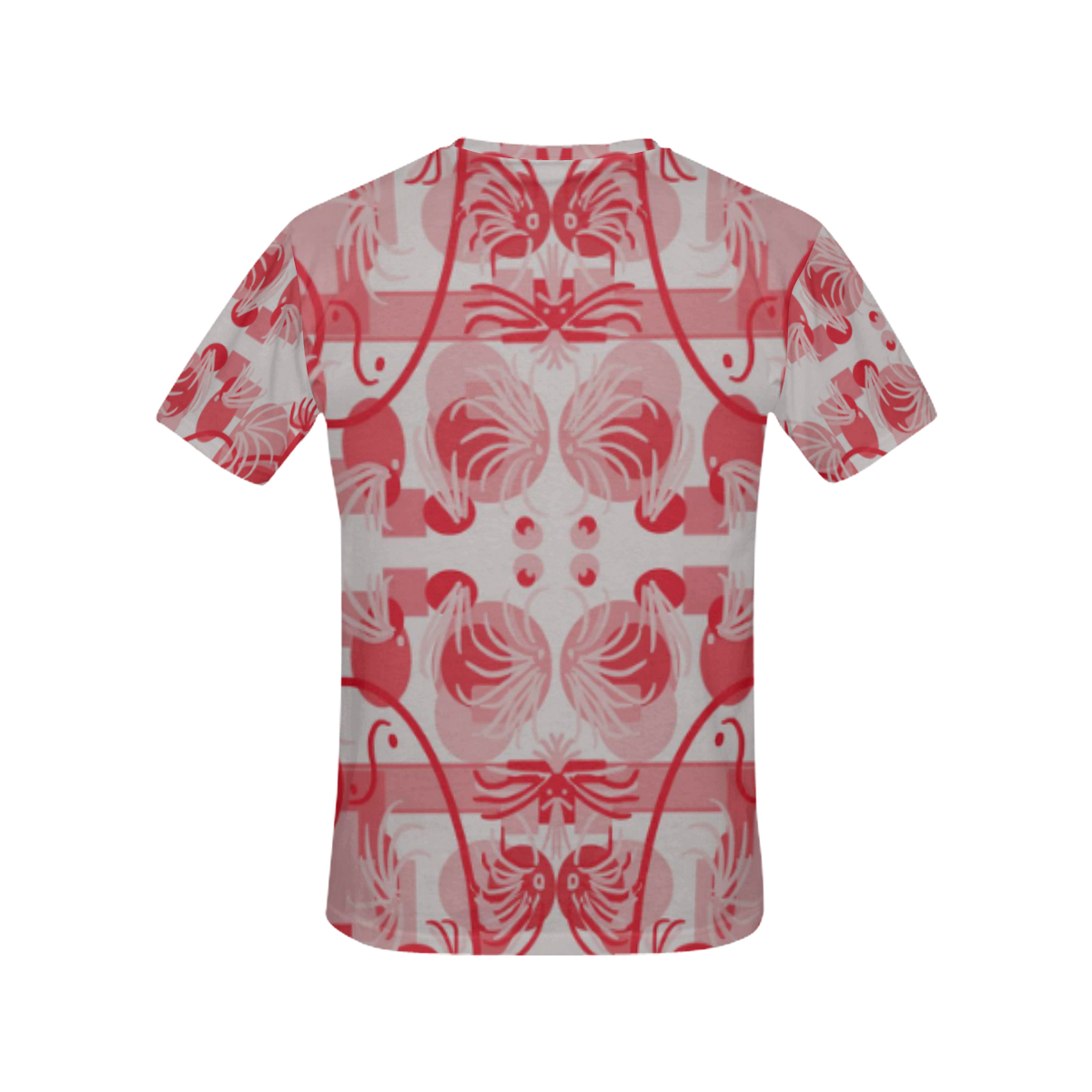 Foliage in red and gray All Over Print T-Shirt for Women (USA Size) (Model T40)