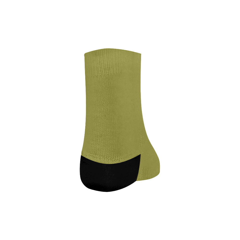 Designer Color Solid Golden Lime Quarter Socks