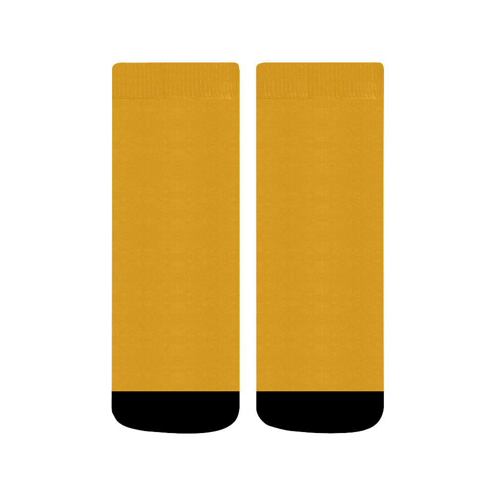 Designer Color Solid Buttercup Orange Quarter Socks