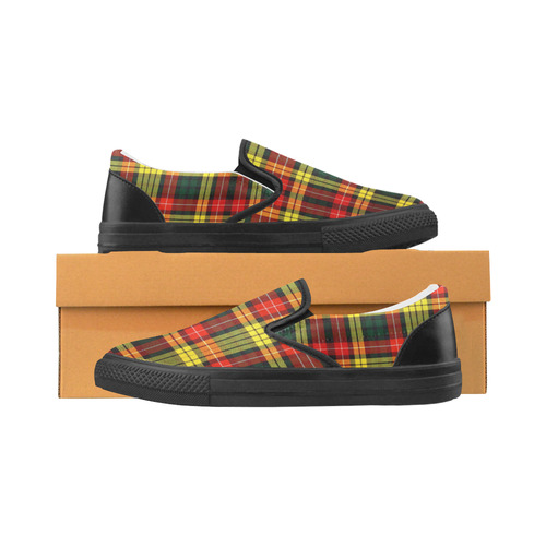 Buchanan Tartan Slip-on Canvas Shoes for Men/Large Size (Model 019)