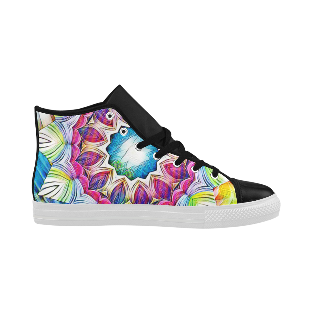 Sunshine Feeling Mandala Aquila High Top Microfiber Leather Women's Shoes/Large Size (Model 032)