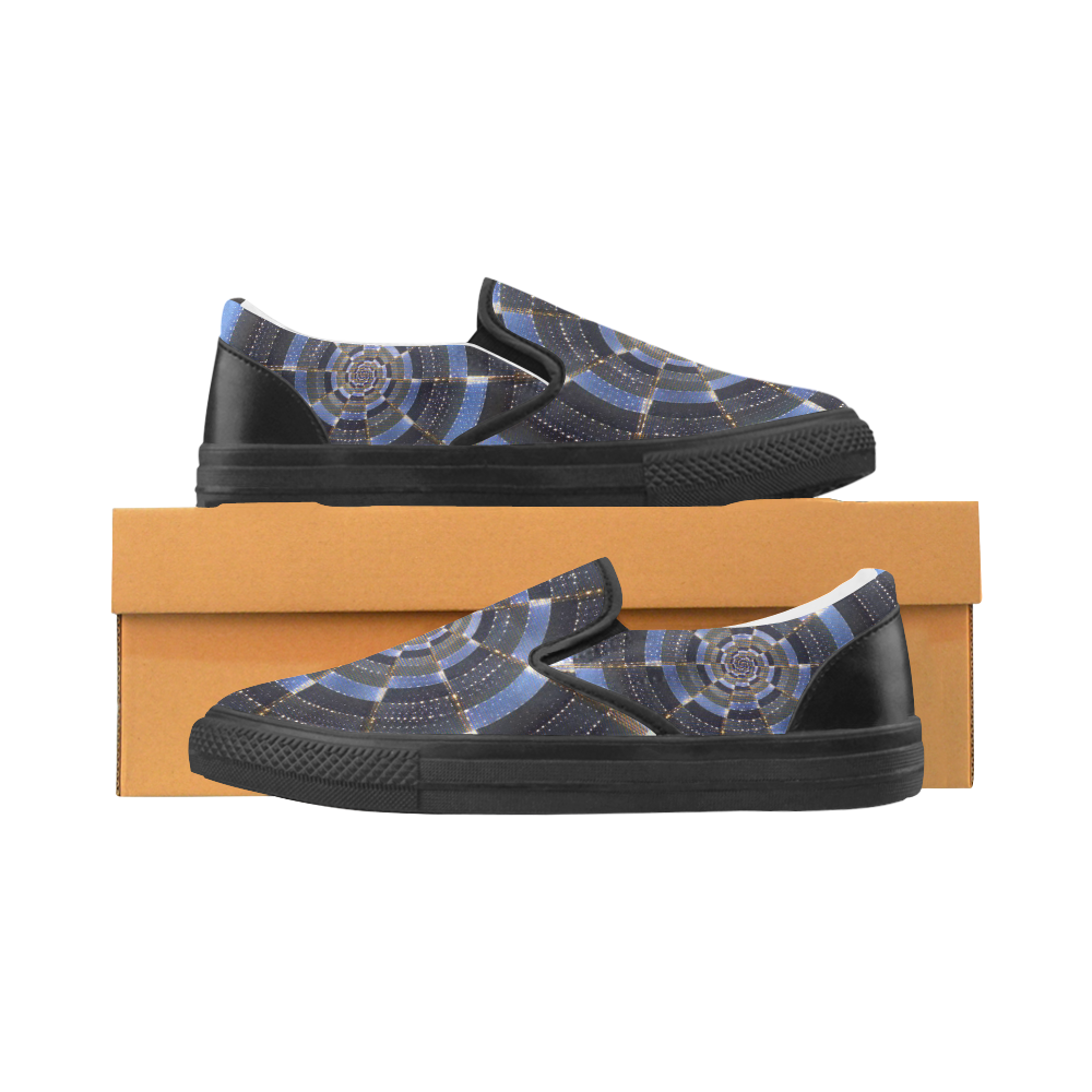 Midnight Crazy Dart Women's Slip-on Canvas Shoes (Model 019)