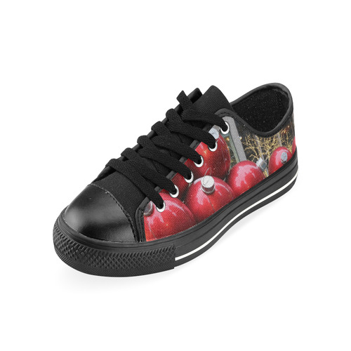NYC Christmas Ball Ornaments Low Top Canvas Shoes for Kid (Model 018)
