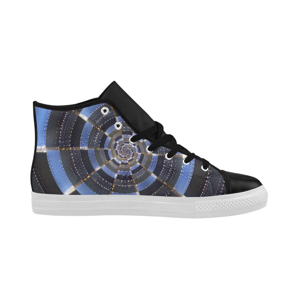 Midnight Crazy Dart Aquila High Top Microfiber Leather Women's Shoes/Large Size (Model 032)