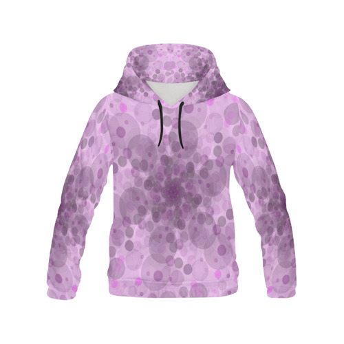 Circles in purple All Over Print Hoodie for Women (USA Size) (Model H13)