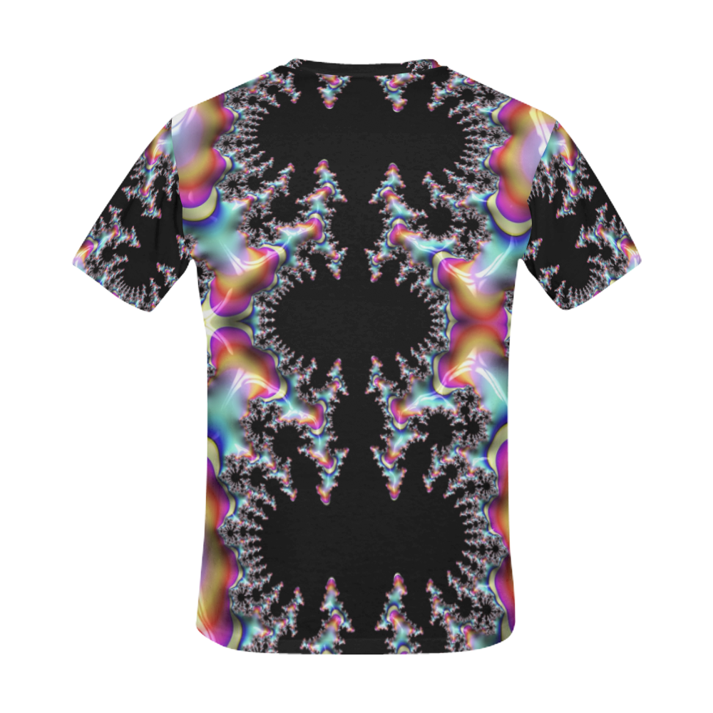 Rainbow Coral Reef Fractal Abstract All Over Print T-Shirt for Men (USA Size) (Model T40)