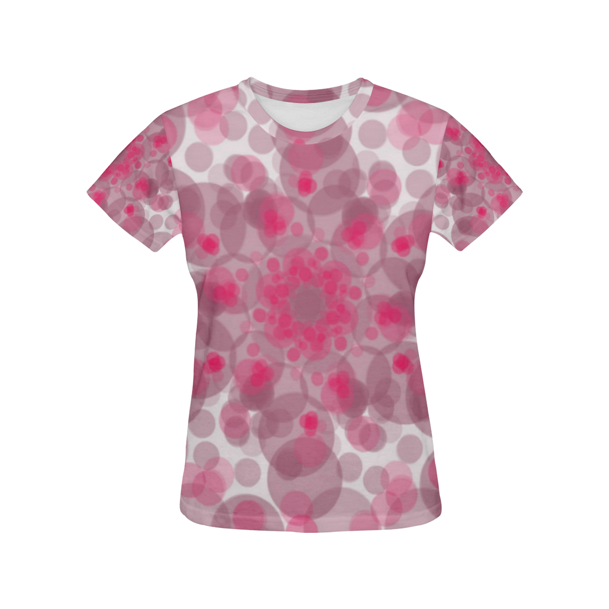 pink and purple soft spots All Over Print T-Shirt for Women (USA Size) (Model T40)