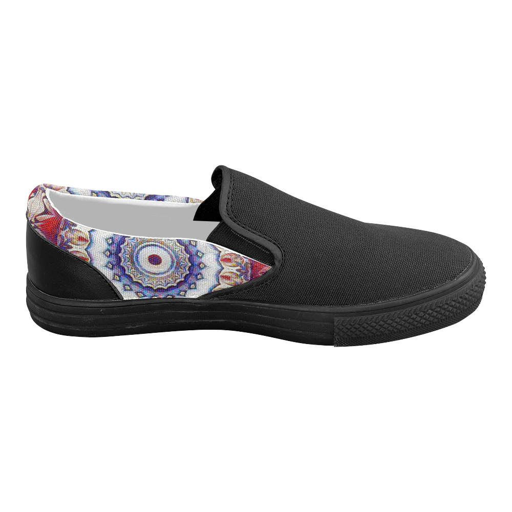 X-Mas Romantic Mandala Women's Slip-on Canvas Shoes (Model 019)