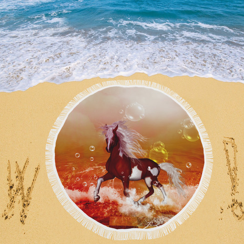 The wild horse Circular Beach Shawl 59"x 59"