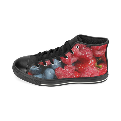 Red Berry Mix High Top Canvas Women's Shoes/Large Size (Model 017)