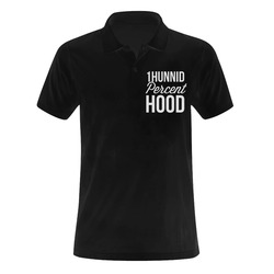Blk 1Hunnid Percent Hood Polo Men's Polo Shirt (Model T24)