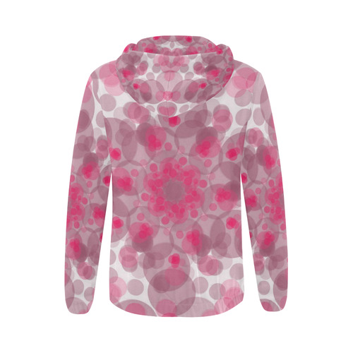 pink and purple soft spots All Over Print Full Zip Hoodie for Women (Model H14)