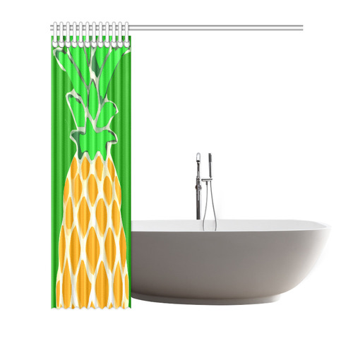 One Pineapple Tropical Fruit Shower Curtain 72"x72"
