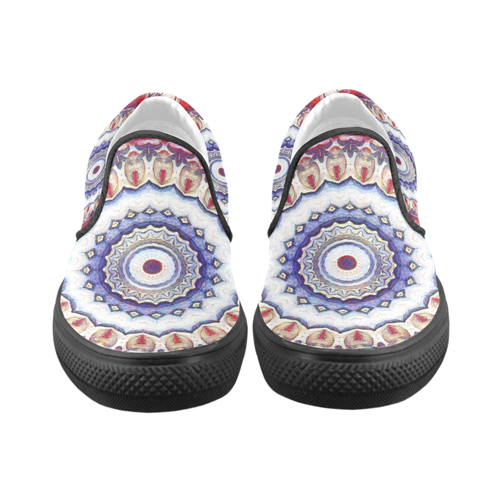 X-Mas Romantic Mandala Women's Slip-on Canvas Shoes (Model 019)