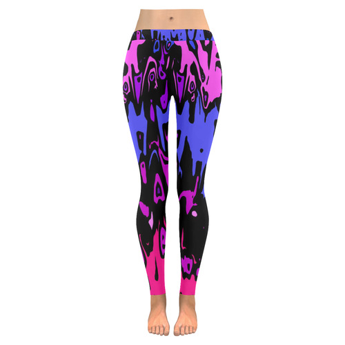 modern abstract 46B by JamColors Women's Low Rise Leggings (Invisible Stitch) (Model L05)