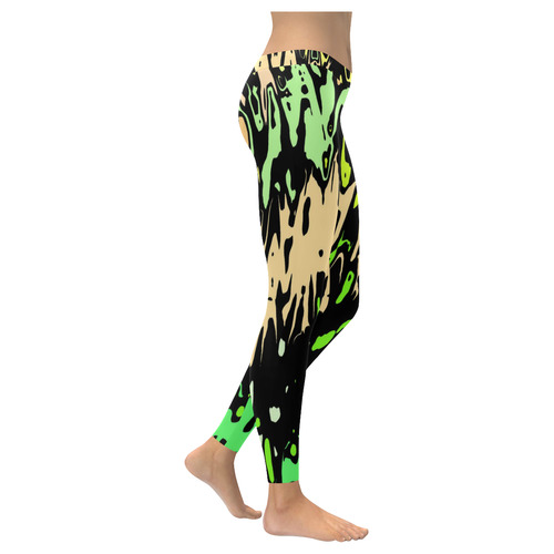 modern abstract 46C by JamColors Women's Low Rise Leggings (Invisible Stitch) (Model L05)