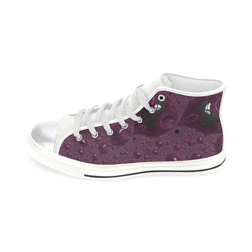 Ruby Gemstones on the Beach Fractal Abstract High Top Canvas Women's Shoes/Large Size (Model 017)