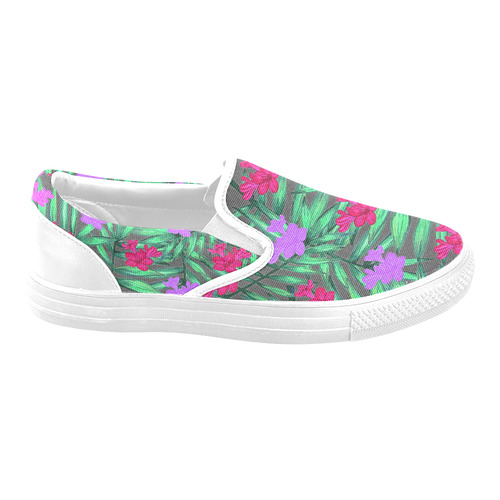 Tropic Flowers Women's Unusual Slip-on Canvas Shoes (Model 019)