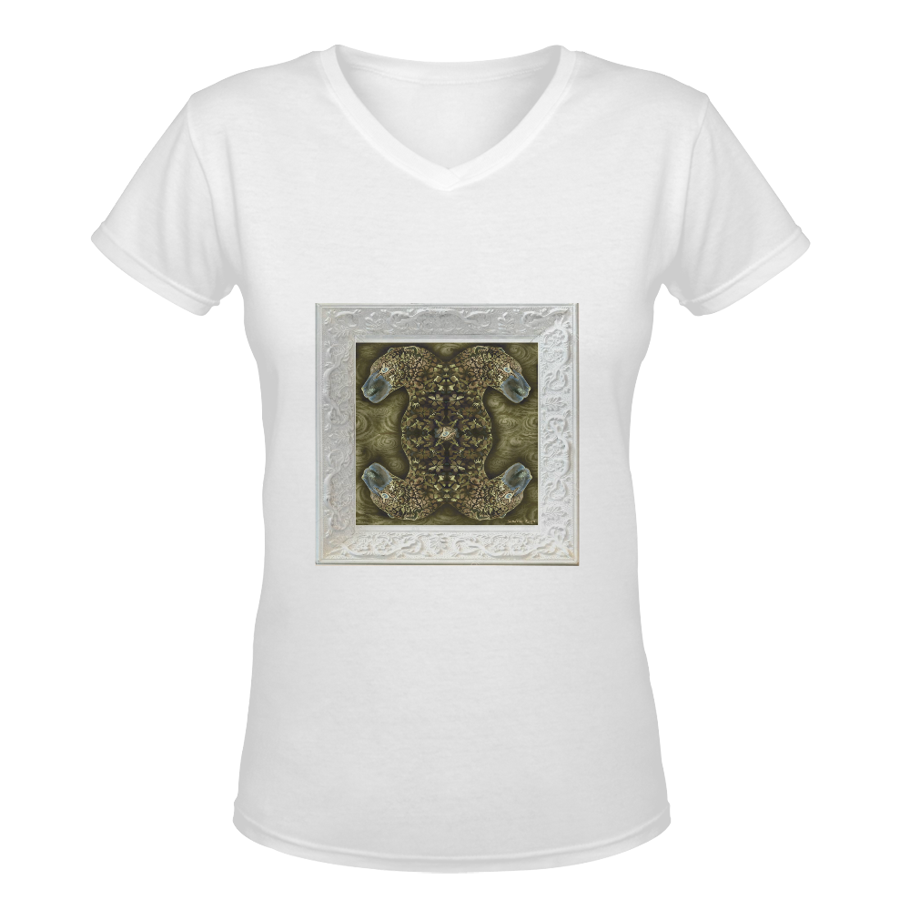 baby art golden panthers Women's Deep V-neck T-shirt (Model T19)