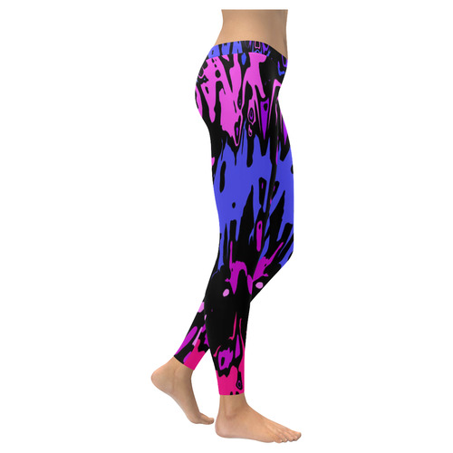 modern abstract 46B by JamColors Women's Low Rise Leggings (Invisible Stitch) (Model L05)