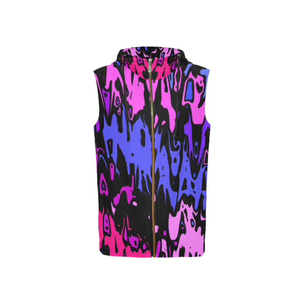 modern abstract 46B by JamColors All Over Print Sleeveless Zip Up Hoodie for Women (Model H16)
