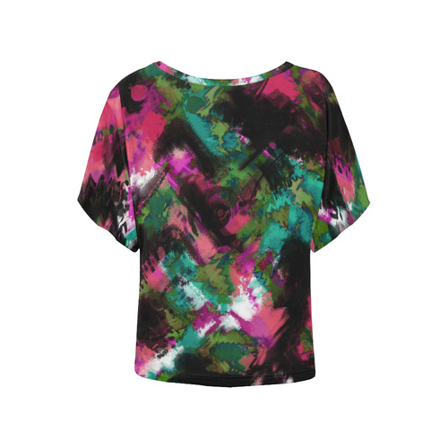 Abstract pattern Women's Batwing-Sleeved Blouse T shirt (Model T44)